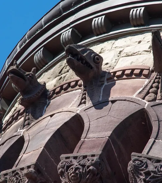 Detail of Orton Hall tower